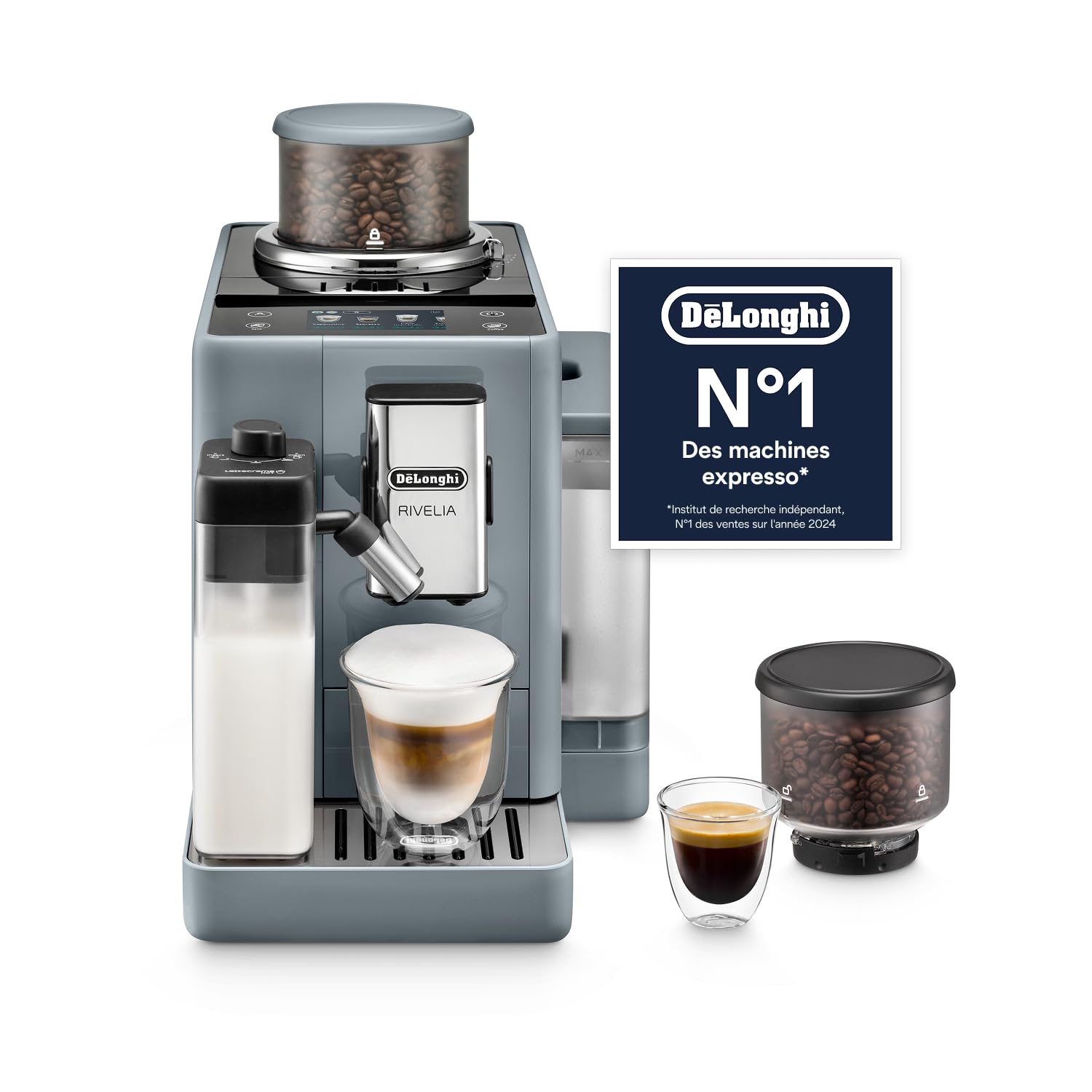 Kaffeko Rivelia – die perfetti automatischi Kaffimaschine mit Touchscreen, grau