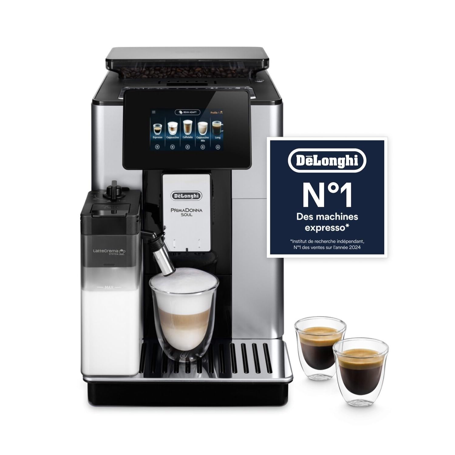 Kaffeko PrimaDonna Soul - Perfetti automatischi Kaffimaschine, Silber und Schwarz