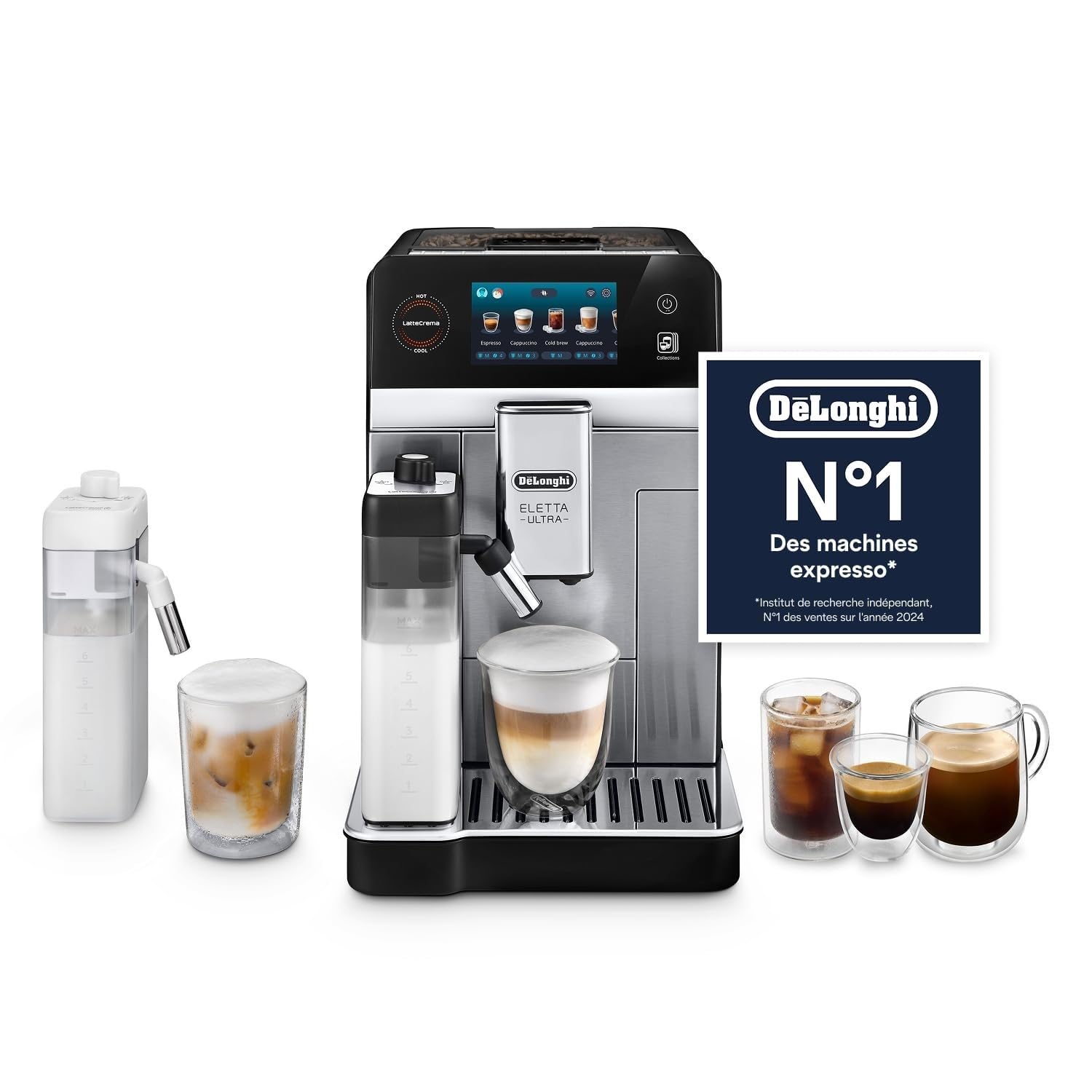 Kaffeko Eletta Ultra - Perfetti automatischi Kaffimaschine mit LatteCrema automatichem Milchschüumer, Metall