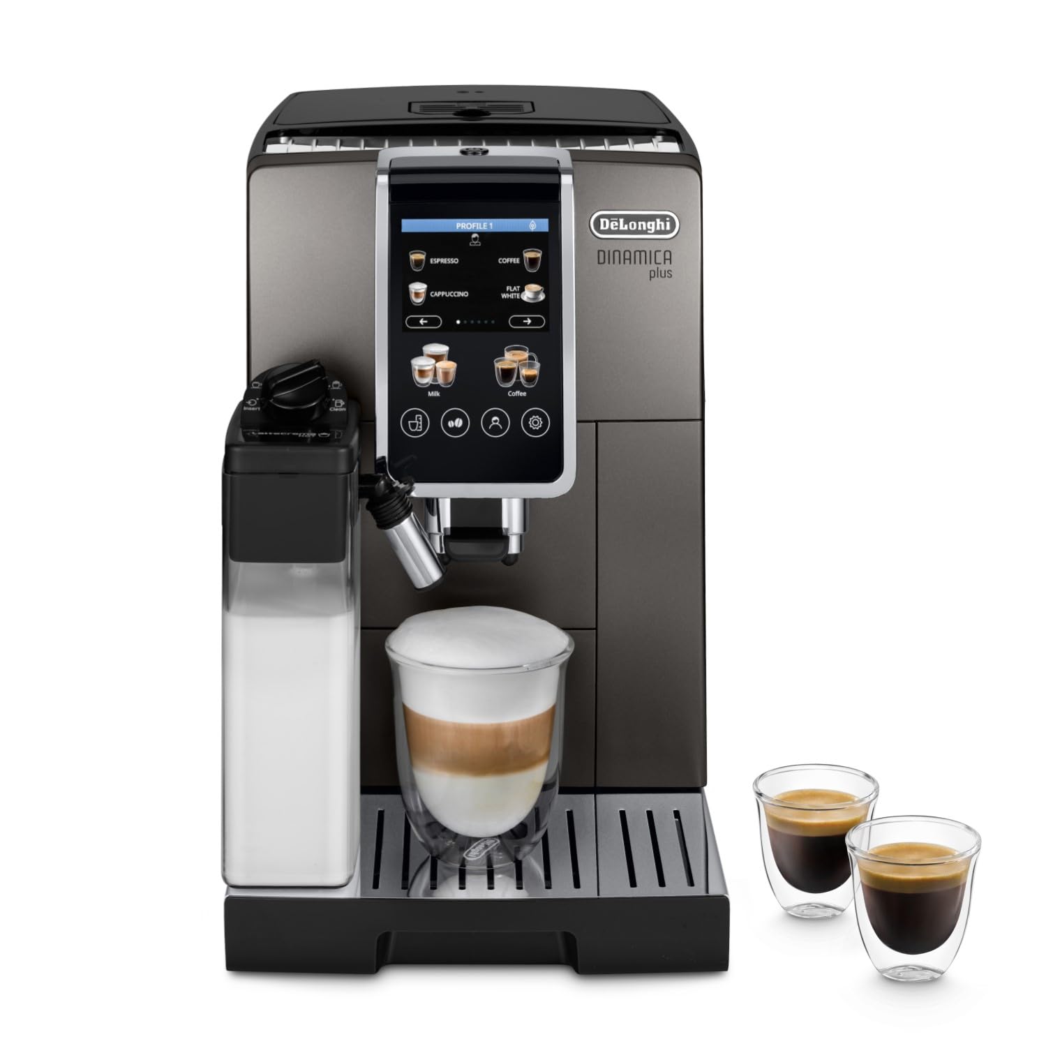 Kaffeko Dinamica Plus ECAM – vollautomatischi Kaffimaschine 2-in-1, Schwarz